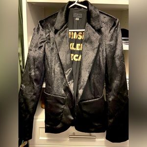 Mother black faux calf hair blazer